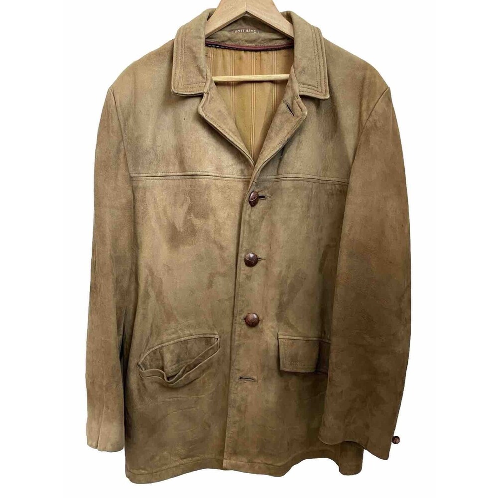 Vintage SCHOTT BROS Ranchers Jacket Imported Suede Brown Ranchers Jacket